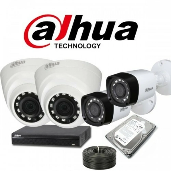 Dahua 2 Mp 4 Camera Set - White, 2 Mp 1080P HD