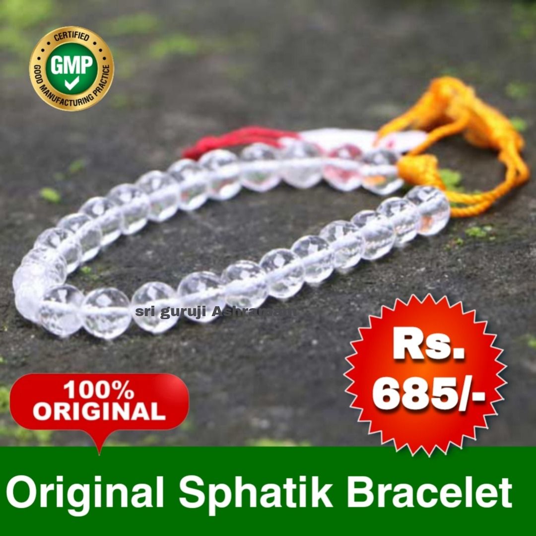 Natural Rudraksha Crystal Bracelet for Men and Women, White Clear Quar –  dharmsaar