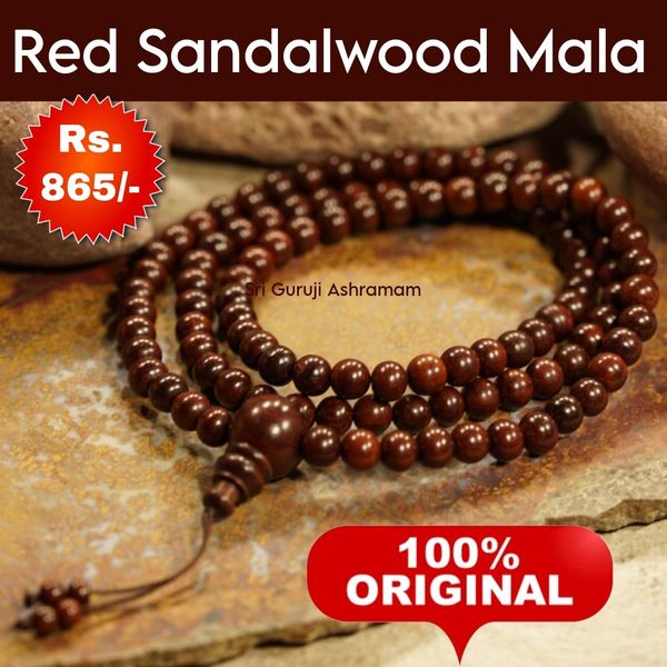 Premium red sandalwood mala bracelet