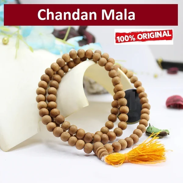 Original Sandalwood Mala, Chandan Mala, Rosary Sandalwood Bead - (8mm)