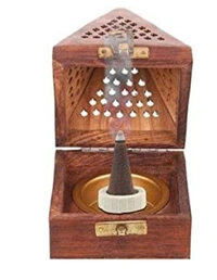 Handmade Rosewood Wooden Cup Sambarani and Incense Stick Burner 6inch es - 🔴 Prepaid Only