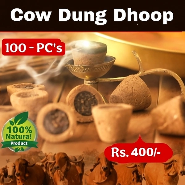 Cow Dung Cup Sambrani - (Pack of 100 Pcs) - 🔴 Prepaid Only