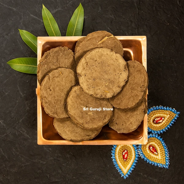 Cow Dung Cakes | Original Holy Desi Cow Dung Cake | for Hawan, Pujan, Air Purification & Religious Purpose | Gobar ke Kande (Pack of 30 ) - 30