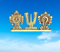 Balaji Shankh Chakra Namah Gold Plating - 3inch - 🔴 Prepaid Only