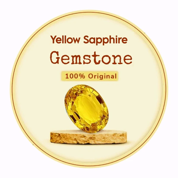 Original Yellow Sapphire stone with certificate from 9 carat  - Sagittarius 