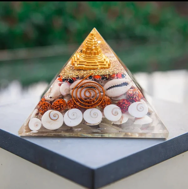 Gomti Chakra Orgone Pyramid / Laxmi Yantra- For Wealth, Financial Stability and Prosperity