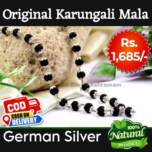 Original Karungali Mala - German Silver 8 Mm