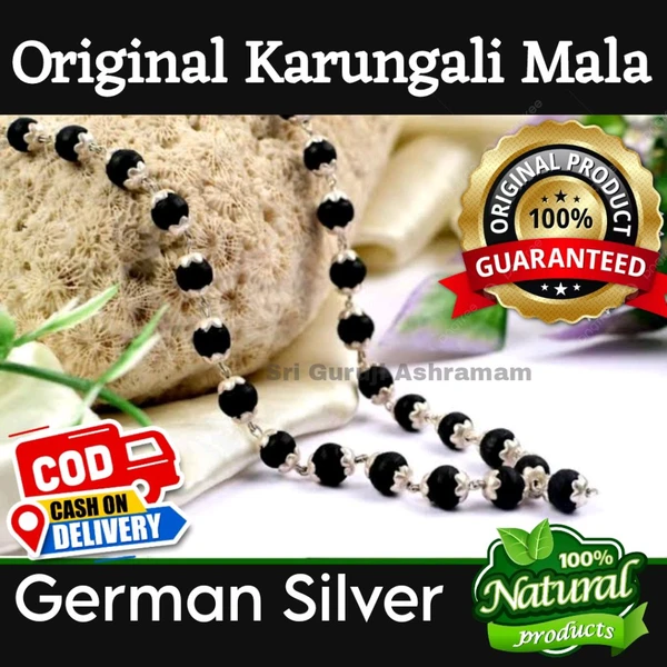 Original Karungali Mala - German Silver 8 Mm