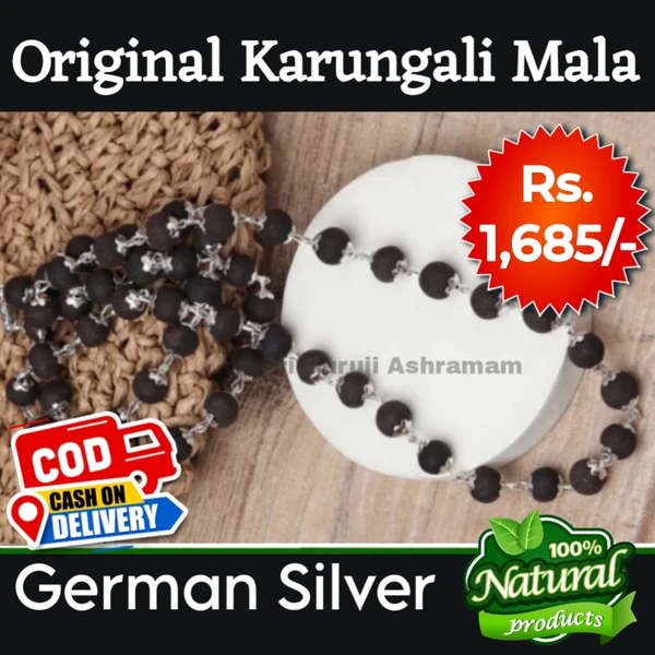 Original Karungali Mala - German Silver 8 Mm