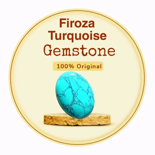 Original Firoza Turquoise Stone With Certificate 4- 6 Carat Capricornus மகரம்