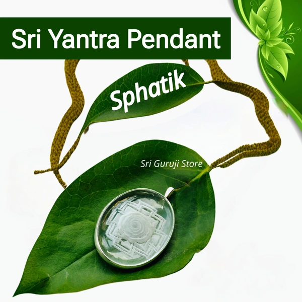Original Shri yantra Engraved pendant in sphatik For men And Women - 🔴 Prepaid Only