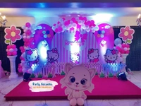 Premium Themes & Balloons Decor  - Multicolour, 07x12ft Backdrop