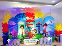Premium Themes & Balloons Decor  - Multicolour, 07x12ft Backdrop