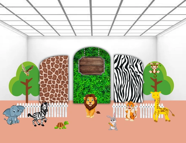 Premium Themes & Balloons Decor  - Multicolour, 07x12ft Backdrop