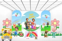 Premium Themes & Balloons Decor  - Multicolour, 07x12ft Backdrop