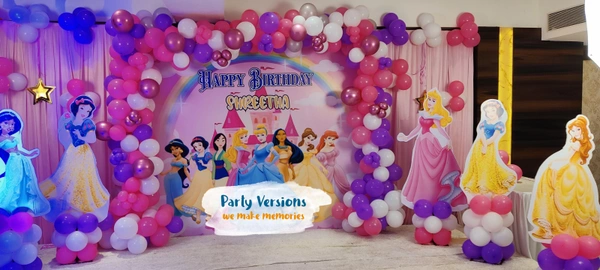 Standard Themes & Balloons Decor  - 7x7ft Backdrop, Multicolour