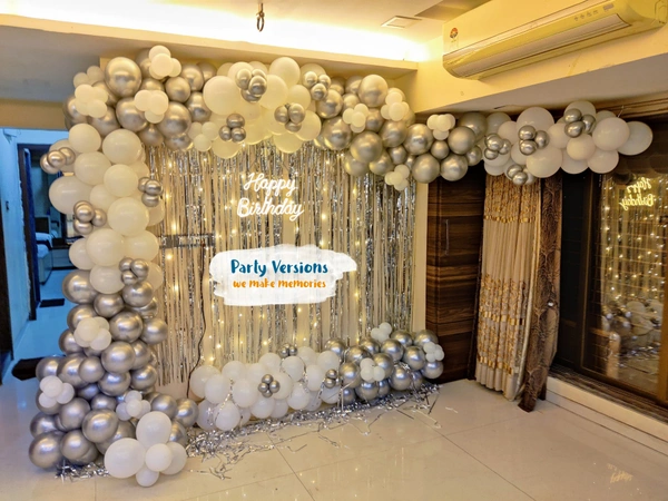 Premium Half Balloons Garland  - Multicolour, 6x9ft Backdrop