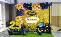 Premium Half Balloons Garland  - Multicolour, 6x9ft Backdrop