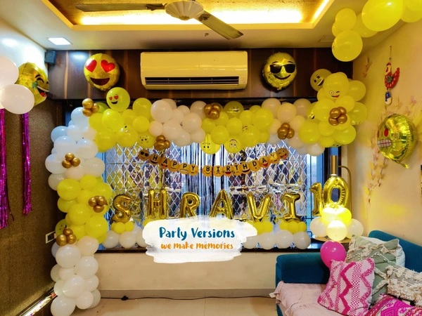 Standard Half Balloons Garland  - Multicolour, 6x6ft Backdrop
