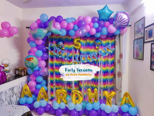 Standard Half Balloons Garland  - Multicolour, 6x6ft Backdrop