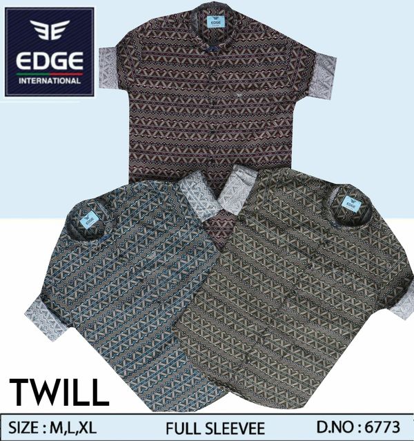 Fancy Twill Printed Shirt 6773 - 3 . sizes : 3 ( M L XL)