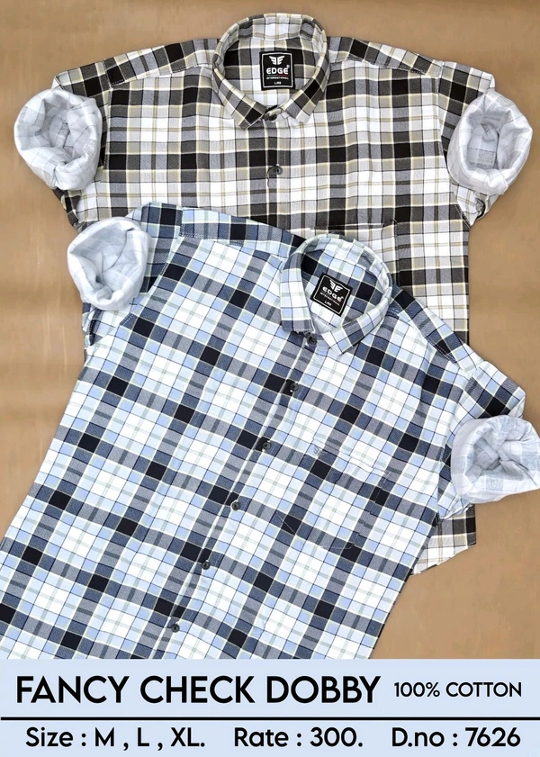 fancy check dobby : 7626 - M L XL COLOURS : 2