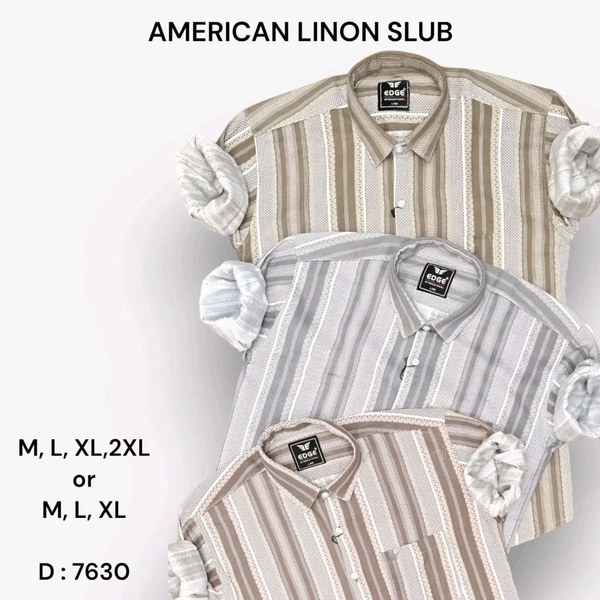 AMERICAN LINON SLUB : 7630 - M L XL COLOURS : 3