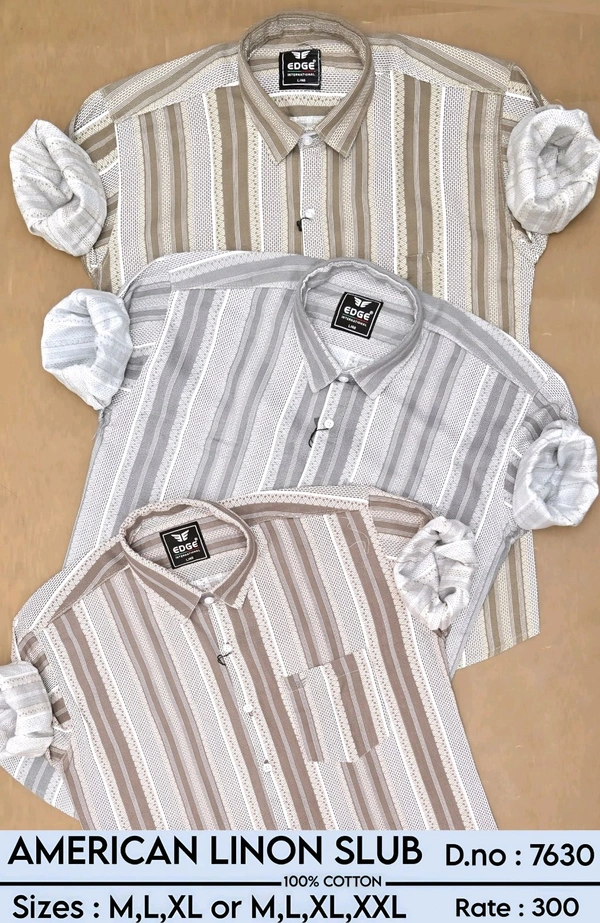AMERICAN LINON SLUB : 7630 - M L XL XXL COLOURS : 3