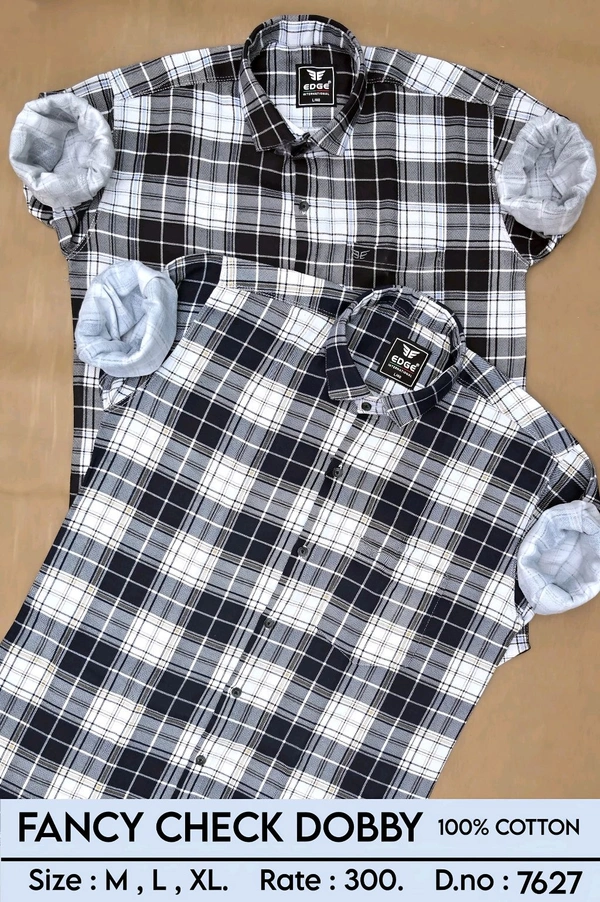 fancy check dobby : 7627 - M L XL COLOURS : 2