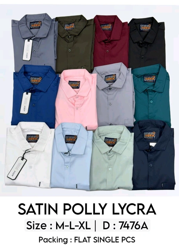 ADEN : SATIN POLLY LYCRA : 7476A - M L XL COLOURS : 12