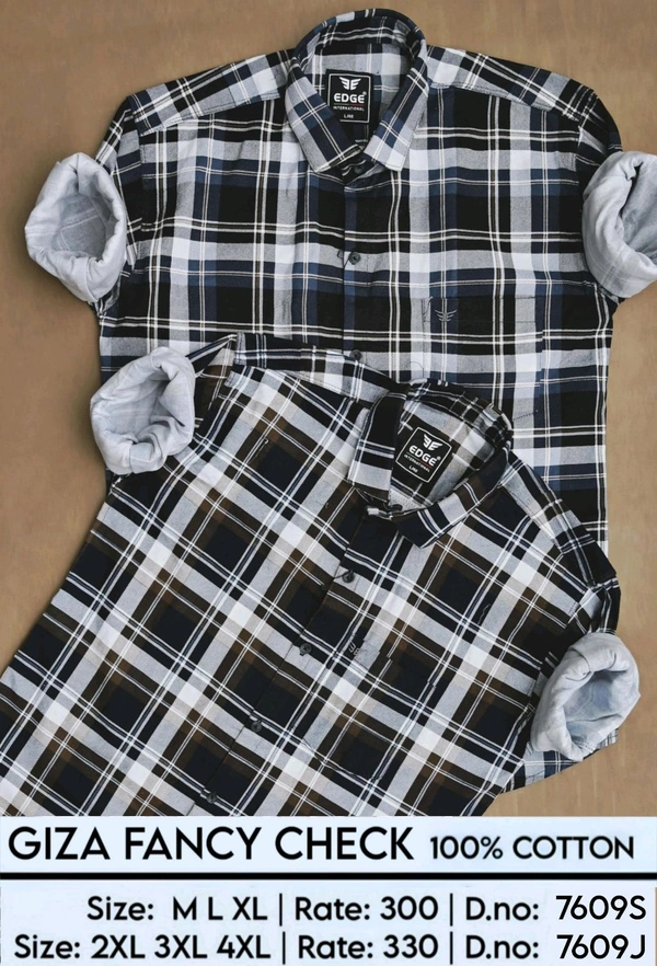 GIZA FANCY CHECK : 7609 - 2XL 3XL 4XL COLOURS : 2