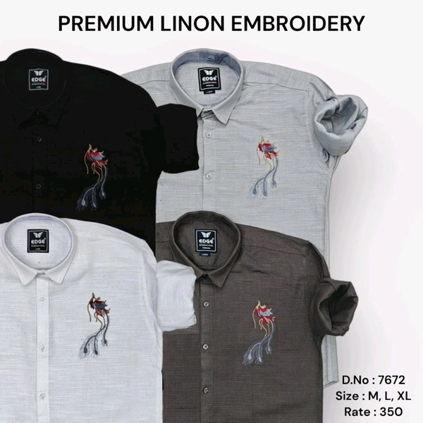 PREMIUM LINON EMBROIDERY : 7672 - M L XL COLOURS : 4