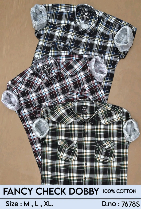 FANCY CHECK DOBBY : 7678S - M L XL COLOURS : 3