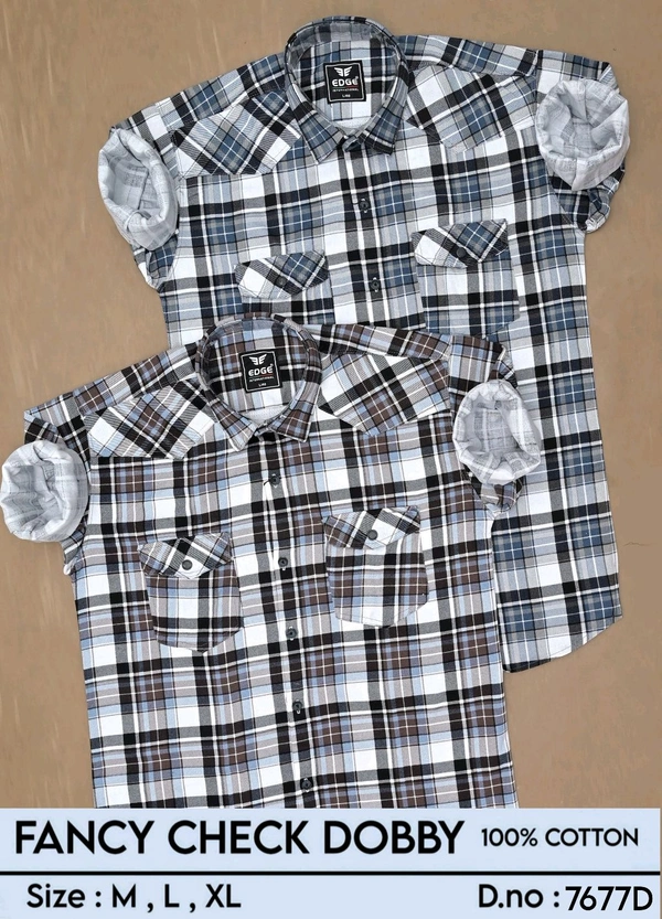 FANCY CHECK DOBBY : 7677D - M L XL COLOURS : 2
