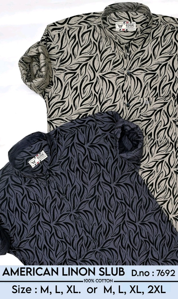 AMERICAN LINON SLUB : 7692 - M L XL XXL COLOURS : 2