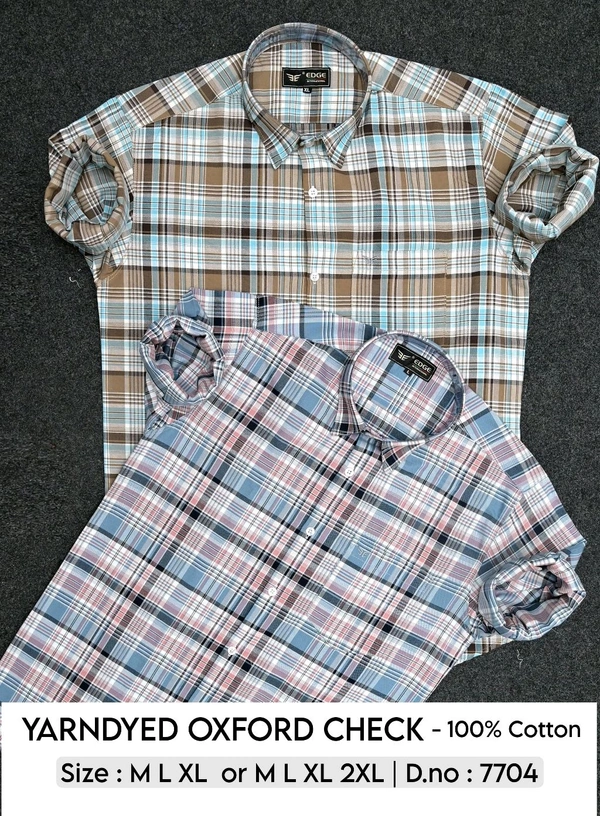 YARNDYED OXFORD CHECK  : 7704 - M L XL XXL COLOURS : 2