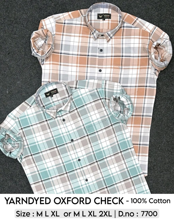 YARNDYED OXFORD CHECK  : 7700 - M L XL COLOURS : 2