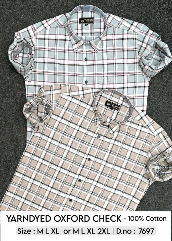 YARNDYED OXFORD CHECK  : 7697 - M L XL COLOURS : 2