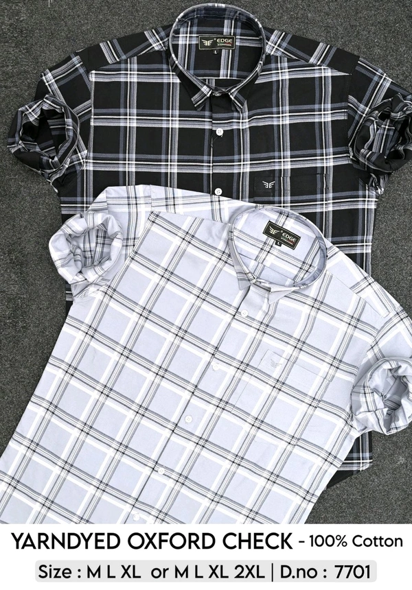 YARNDYED OXFORD CHECK  : 7701 - M L XL XXL COLOURS : 2