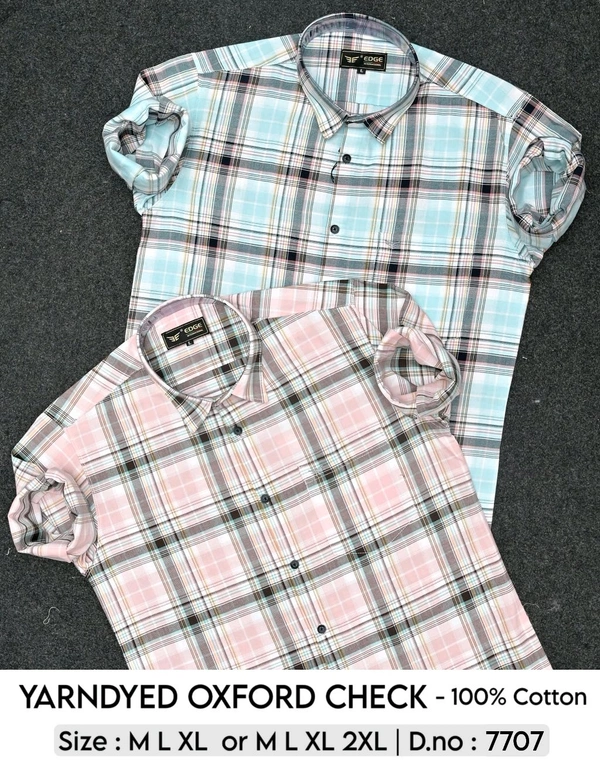 YARNDYED OXFORD CHECK  : 7707 - M L XL COLOURS : 2