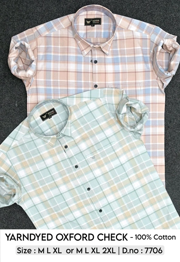 YARNDYED OXFORD CHECK  : 7706 - M L XL COLOURS : 2