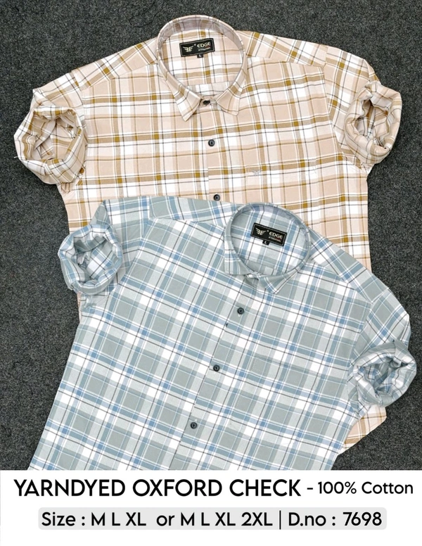YARNDYED OXFORD CHECK  : 7698 - M L XL COLOURS : 2