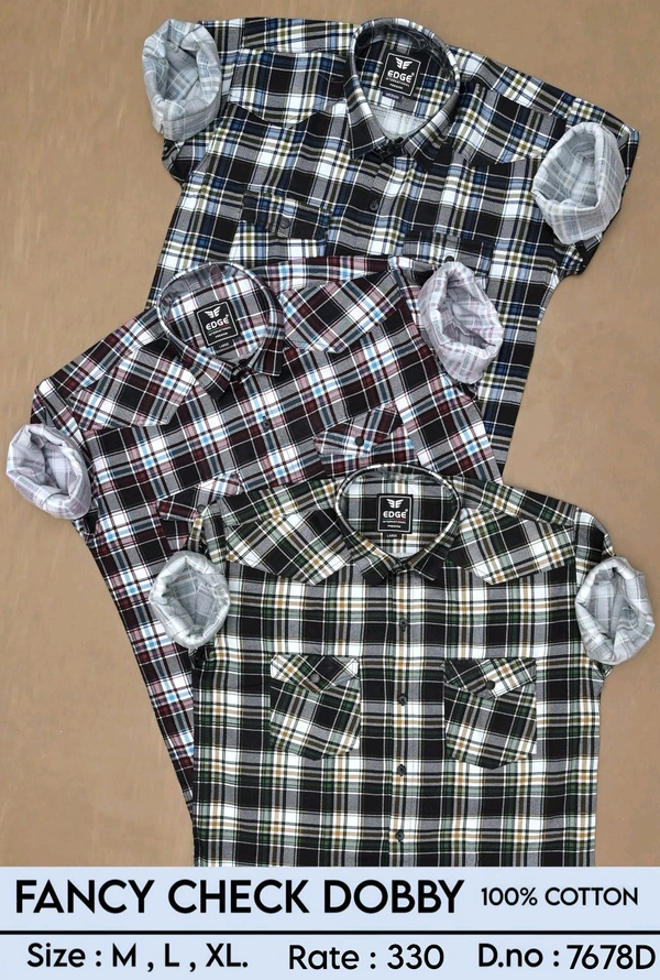 FANCY CHECK DOBBY : 7678D - M L XL COLOURS : 3