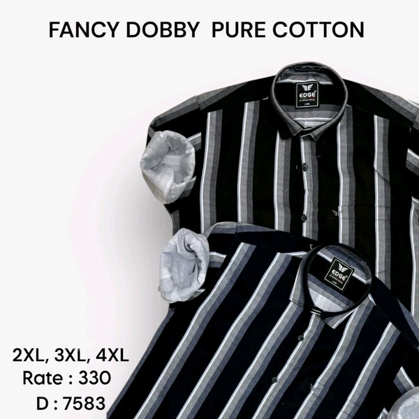 FANCY DOBBY PURE COTTON : 7583 - 2XL 3XL 4XL COLOURS : 2