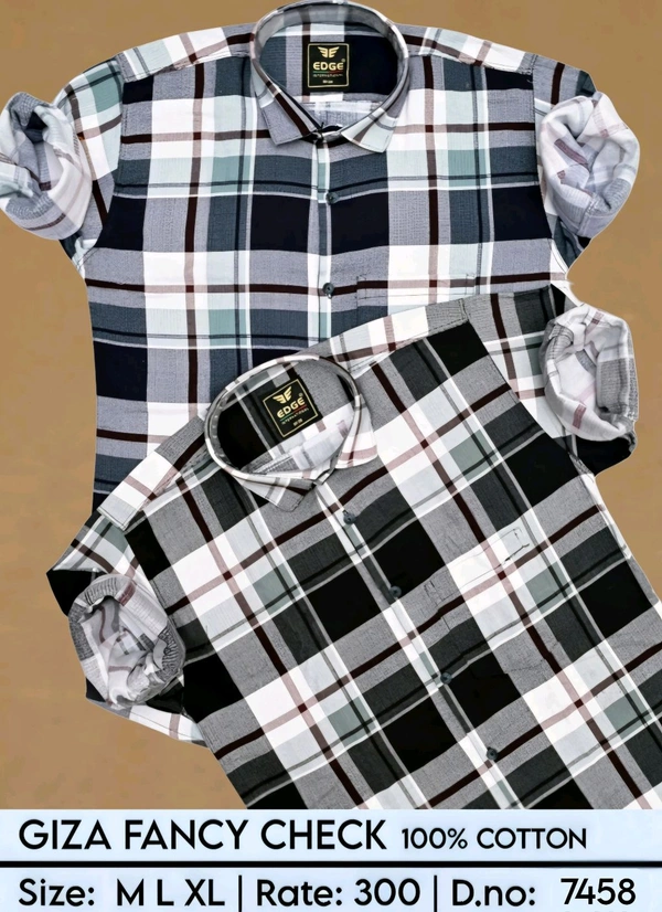 GIZA FANCY CHECK : 7458 - M L XL COLOURS : 2