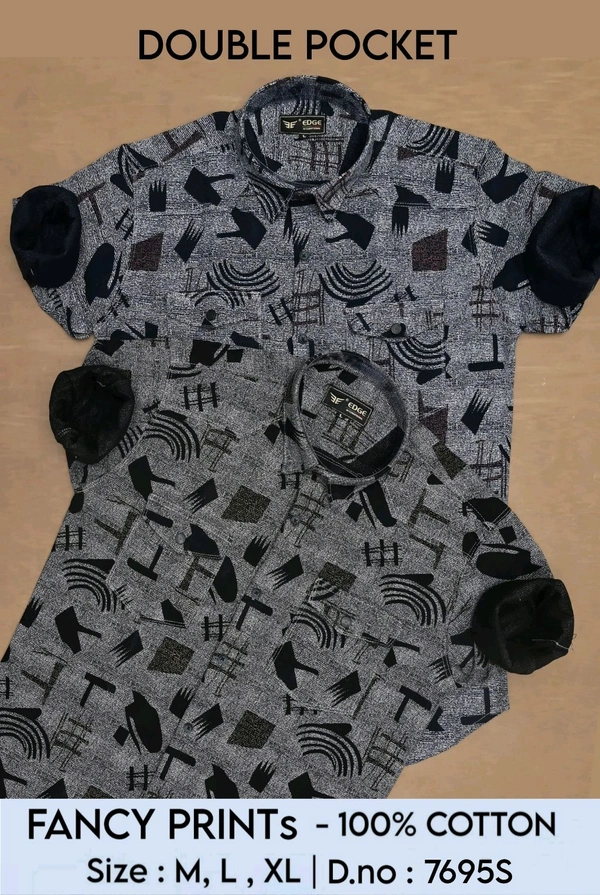 FANCY PRINT DOUBLE POCKET: 7695S - M L XL COLOURS : 2