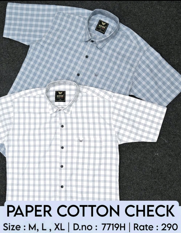 PAPER COTTON CHECK : 7719H - M L XL COLOURS : 2
