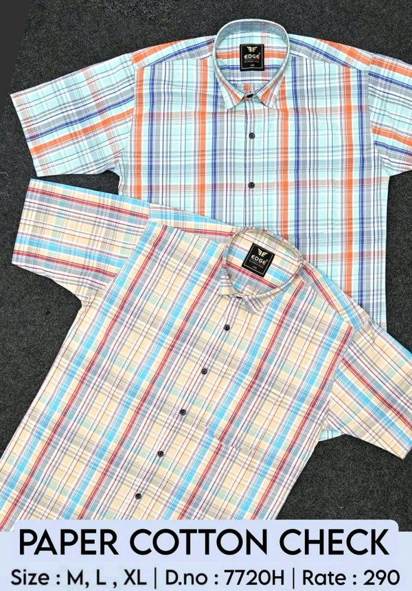 PAPER COTTON CHECK : 7720H - M L XL COLOURS : 2