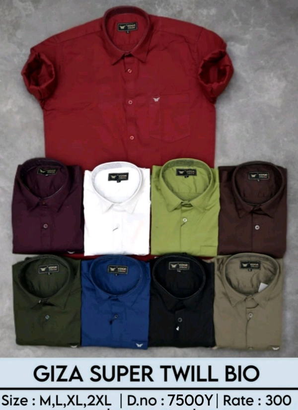 GIZA SUPER TWILL BIO : 7500Y - M L XL XXL COLOURS : 9