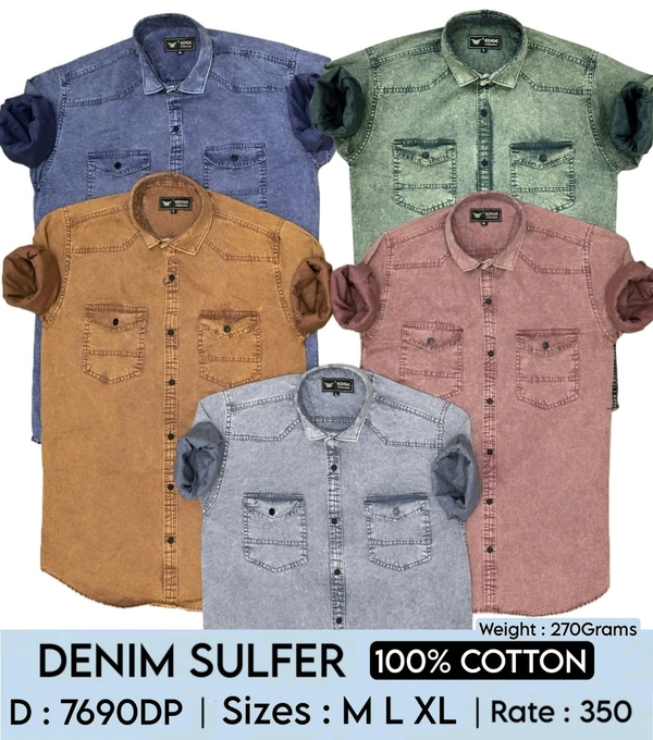 DENIM SULPHUR : 7690DP - M L XL COLOURS : 5